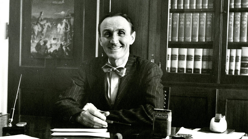 Mike Mansfield at desk