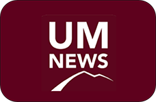 um news logo with mountain